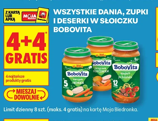 Wszystkie dania, zupki i deserki w słoiczku Bobovita
