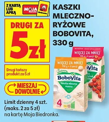 Kaszki mleczno-ryżowe Bobovita, 330 g