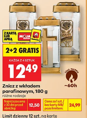 Znicz z wkładem parafinowym 180 g