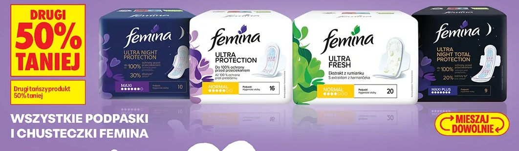 Wszystkie podpaski i chusteczki Femina