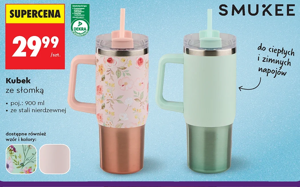 Kubek ze słomką 900 ml