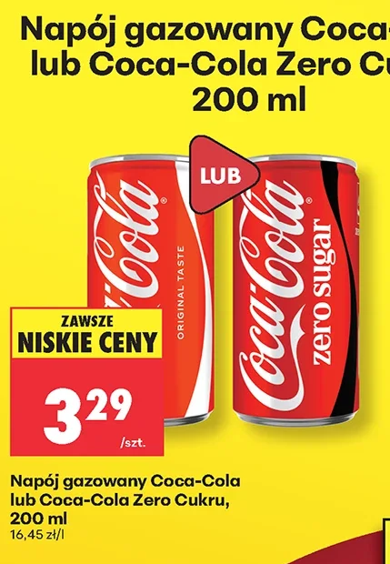 Coca-Cola Napój gazowany lub Zero Cukru 200 ml