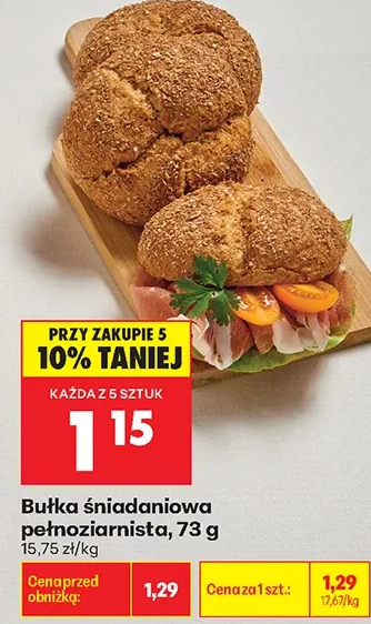 Bułka śniadaniowa pełnoziarnista 73 g