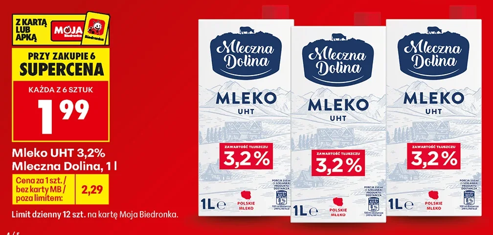 Mleczna Dolina Mleko UHT 3,2% 1 l