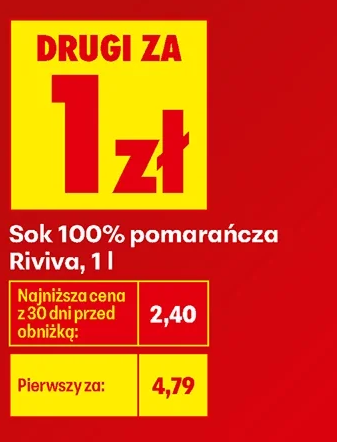 Riviva Sok 100% pomarańcza 1 l