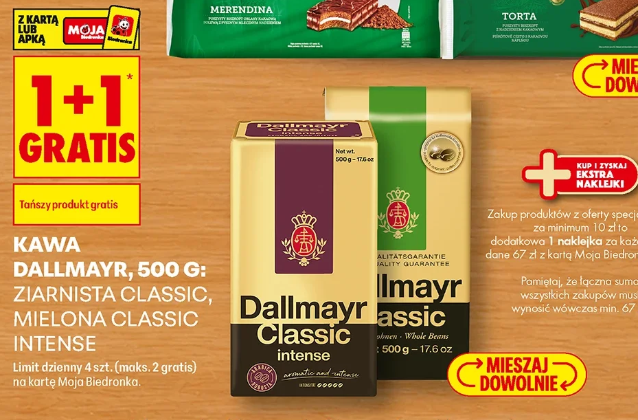 Kawa Dallmayr, 500 g: ziarnista Classic, mielona Classic Intense