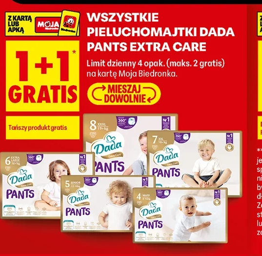Wszystkie pieluchomajtki Dada Pants Extra Care