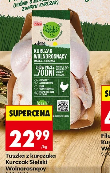 Tuszka z kurczaka Kurczak Sielski Wolnorosnący 1 kg