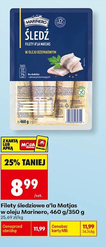 Marinero Filety śledziowe a’la Matias w oleju 460 g