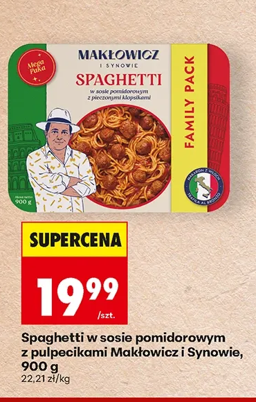Makłowicz i Synowie Spaghetti w sosie pomidorowym z pulpecikami 900 g