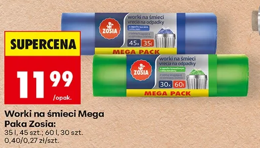 Zosia Worki na śmieci Mega Paka 35 l