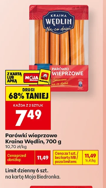 Kraina Wędlin Parówki wieprzowe 700 g