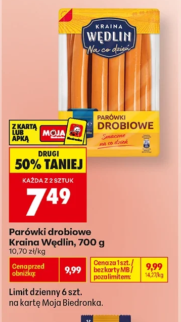 Kraina Wędlin Parówki drobiowe 700 g