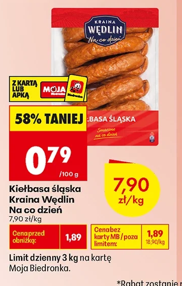 Kraina Wędlin Kiełbasa śląska Na co dzień 1 kg