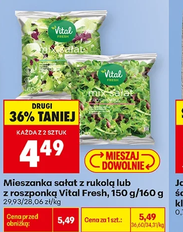 Vital Mieszanka sałat z roszponką Fresh 150 g
