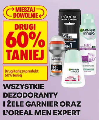 Wszystkie dezodoranty i żele Garnier oraz L’Oréal Men Expert