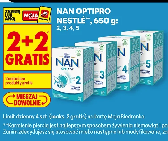 NAN OPTIPRO Nestlé, 650 g: 2, 3, 4, 5
