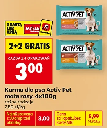 Activ’Pet Karma dla psa małe rasy 4 × 100 g