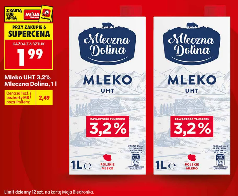 Mleczna Dolina Mleko UHT 3,2% 1 l