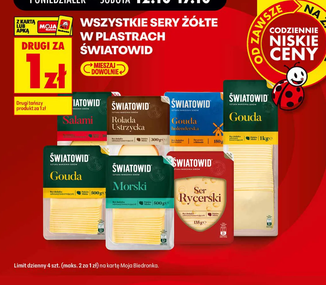 Wszystkie sery żółte w plastrach Światowid