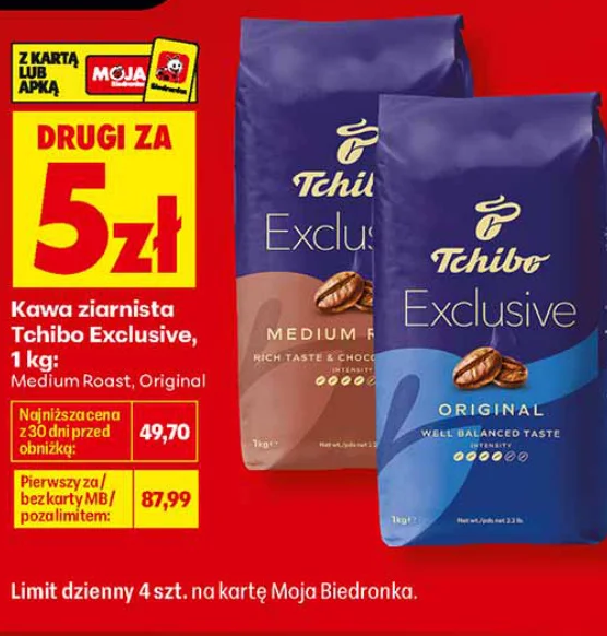 Tchibo Kawa ziarnista Exclusive, Medium Roast, Original 1 kg