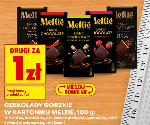 Czekolady gorzkie w kartoniku Meltie, 100 g