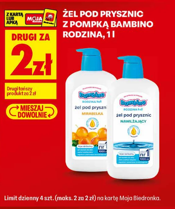 Żel pod prysznic z pompką Bambino Rodzina, 1 l