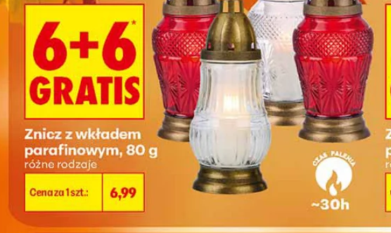 Znicz z wkładem parafinowym 80 g