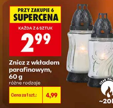 Znicz z wkładem parafinowym 60 g