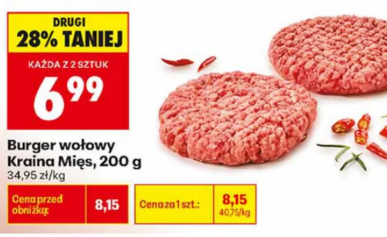 Kraina Mięs Burger wołowy 200 g