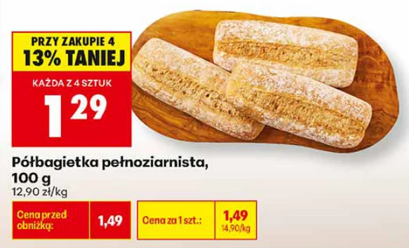 Półbagietka pełnoziarnista 100 g