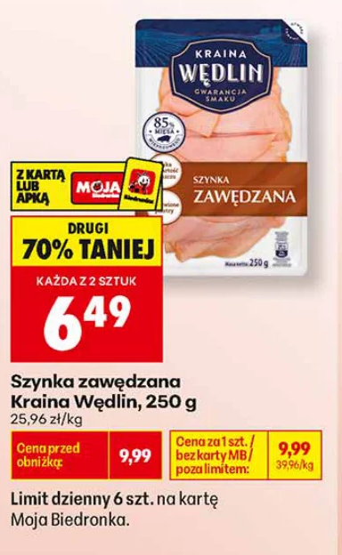 Kraina Wędlin Szynka zawędzana 250 g