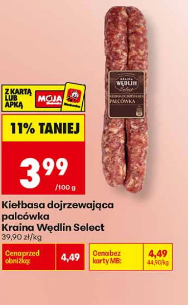 Kraina Wędlin Kiełbasa dojrzewająca palcówka Select 1 kg