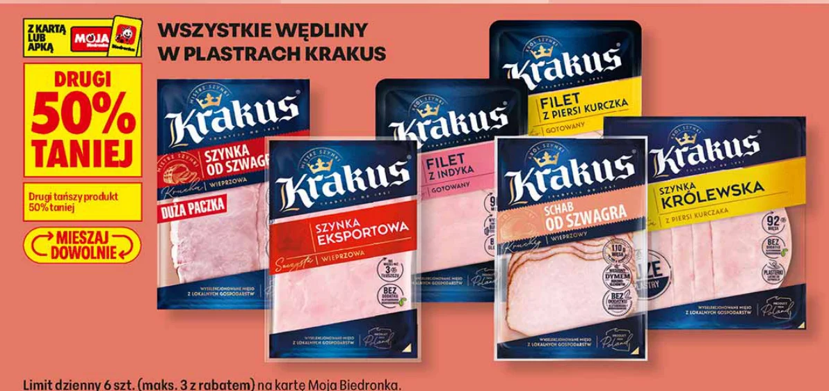 Wszystkie wędliny w plastrach Krakus