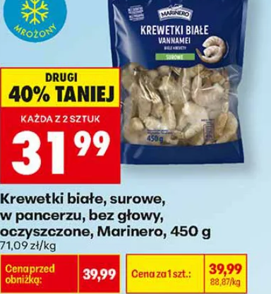 Marinero Krewetki białe, surowe, w pancerzu, bez głowy, oczyszczone 450 g