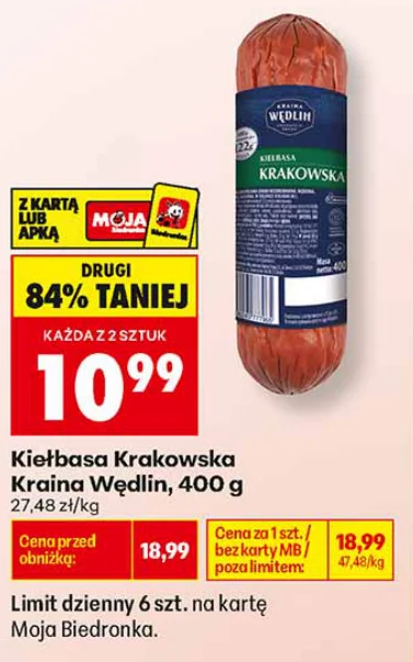 Kraina Wędlin Kiełbasa Krakowska 400 g