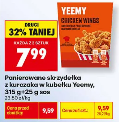 Yeemy Panierowane skrzydełka z kurczaka w kubełku, sos 340 g