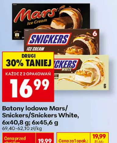 Batony lodowe Mars/Snickers/Snickers White 6 × 40,8 g