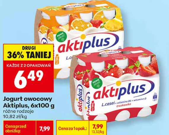 Aktiplus Jogurt owocowy 6 × 100 g