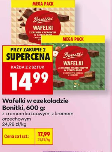 Bonitki Wafelki w czekoladzie 600 g