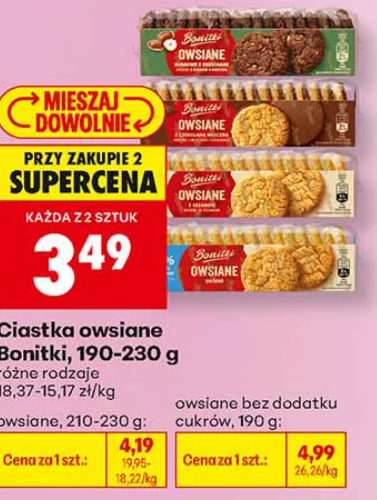 Ciastka owsiane Bonitki, 190–230 g, różne rodzaje