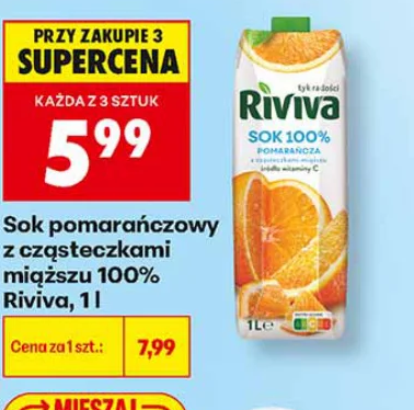Riviva Sok pomarańczowy z cząsteczkami miąższu 100% 1 l