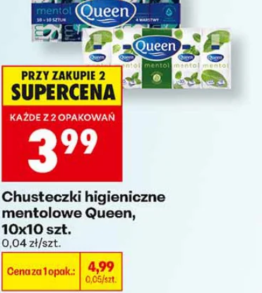 Queen Chusteczki higieniczne mentolowe 10 × 10 szt.