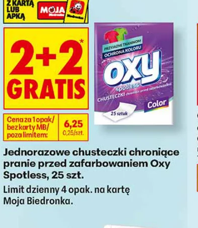 Jednorazowe chusteczki chroniące pranie przed zafarbowaniem Oxy Spotless 25 szt.