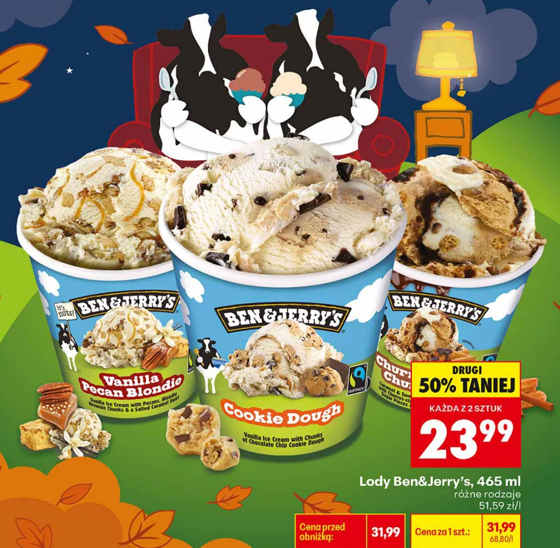 Lody Ben&Jerry’s, 465 ml, różne rodzaje