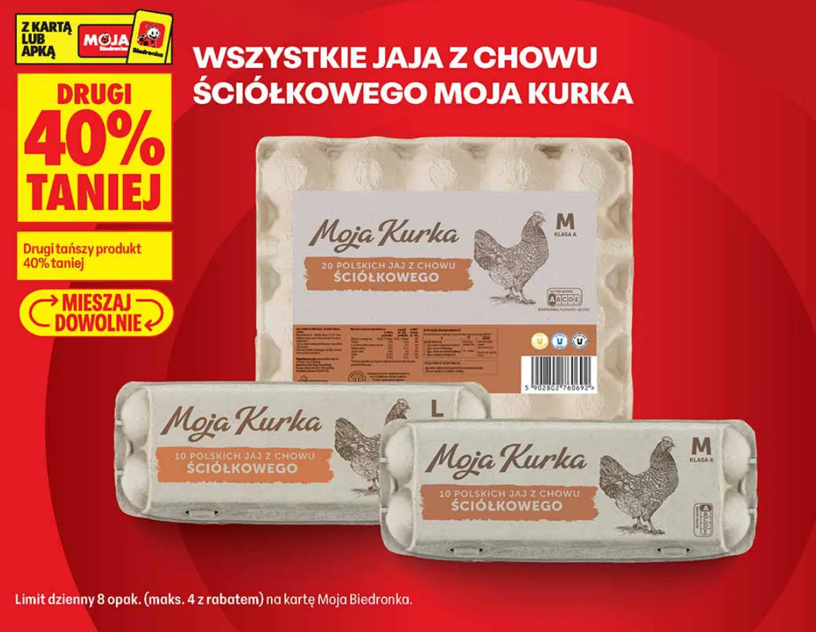 Wszystkie jaja z chowu ściółkowego Moja Kurka