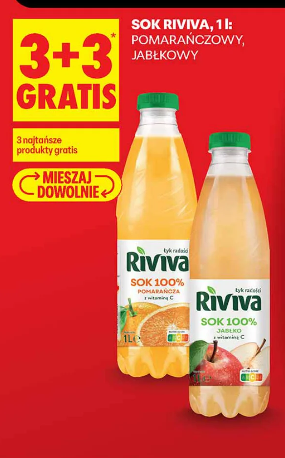 Sok Riviva, 1 l: pomarańczowy, jabłkowy