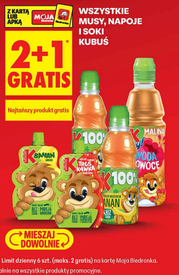 Wszystkie musy, napoje i soki Kubuś