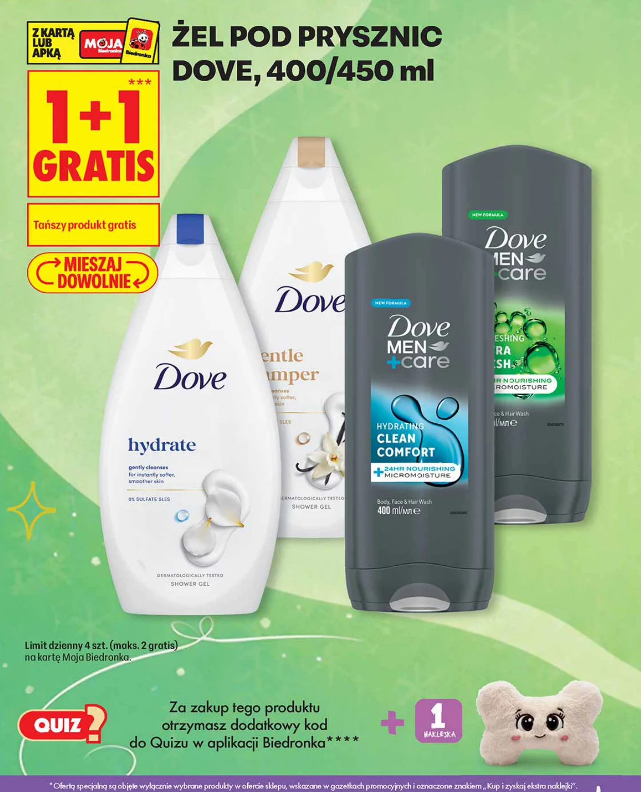 Żel pod prysznic Dove, 400/450 ml