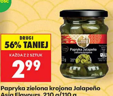 Asia Flavours Papryka zielona krojona Jalapeño 210 g